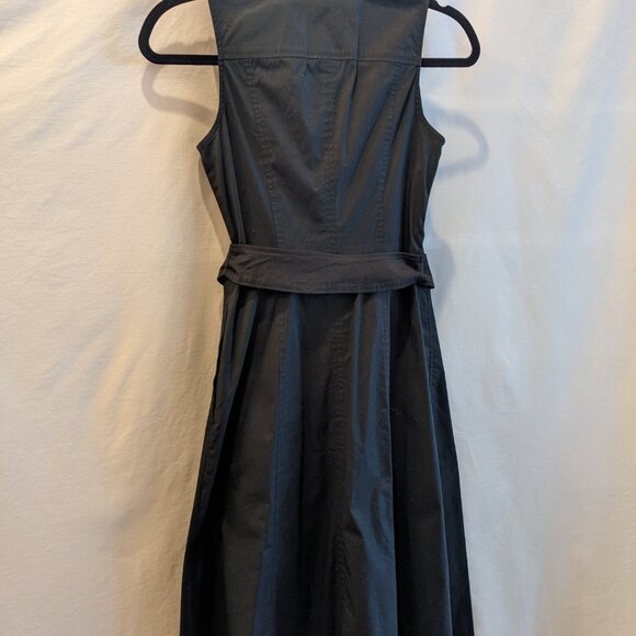Ann Taylor Loft Women's Black Sleeveless Midi-Length Dress - Size 00 Petite - Picture 3 of 6